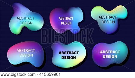 Abstract Design Vector Illustration. Modern Logo Template. Set Of Banners, Bright Layout, Liquid For