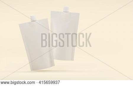 Doypack Packaging For Design Mockups And Presentations. 3d Illustration.