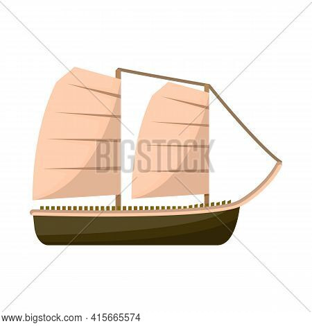 Vector Illustration Of Ship And Vietnamese Logo. Set Of Ship And Boat Vector Icon For Stock.