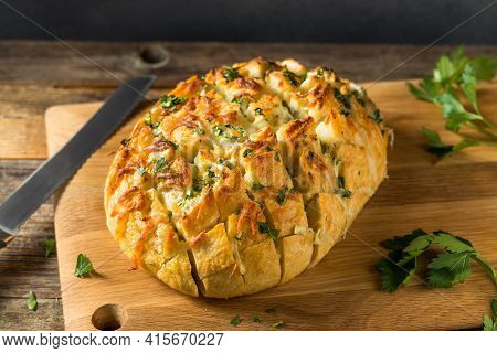 Homemade Cheesy Pull Apart Garlic Bread