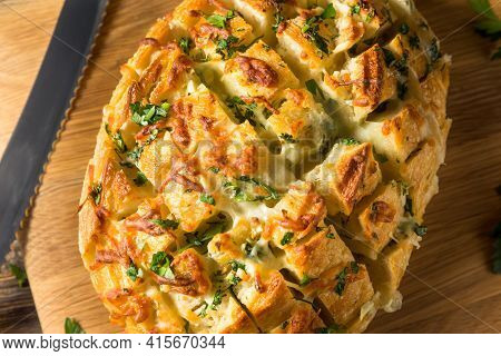 Homemade Cheesy Pull Apart Garlic Bread
