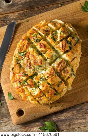 Homemade Cheesy Pull Apart Garlic Bread