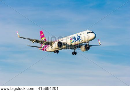 Batumi, Georgia - November 11, 2020. Airbus Of Arkia From Israel