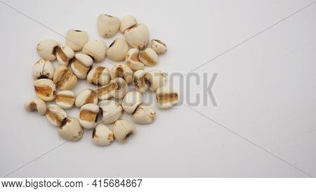 Job's Tears, Also Known As Adlay And Coix On White Background. Popular In Asian Cultures As A Food S