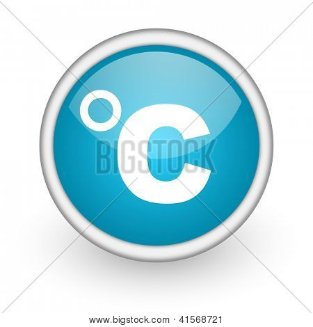 piktogram beyaz zemin üzerine mavi daire parlak web simgesi
