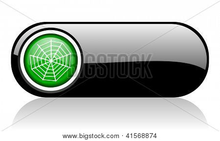 verdes y negras de web Spider web icono sobre fondo blanco