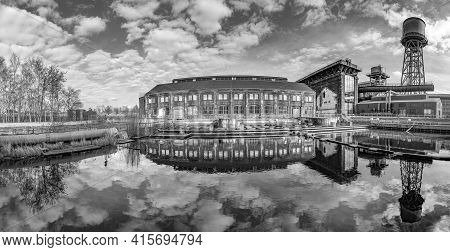 Bochum, Germany - February 23, 2021: Industrial Heritage Of Ruhr Region. Former Power Plant In Panor