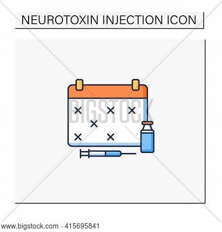Schedule Color Icon. Vaccination Graph. Cosmetic Injection Schedule. Beauty Cosmetic Procedure Conce