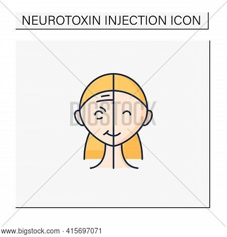 Cosmetic Injection Color Icon.before And After Injection.face Lifting. Rejuvenation.comparison.beaut