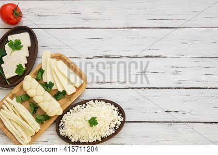 Traditional Various Cheeses, String, Knitted, Cecil, Cottage And Feta Cheese, Turkish Delicatessen C