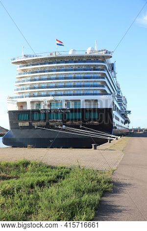 Ijmuiden, The Netherlands - June 22nd 2020: Nieuw Statendam, Moored At Felison Terminal For Maintena