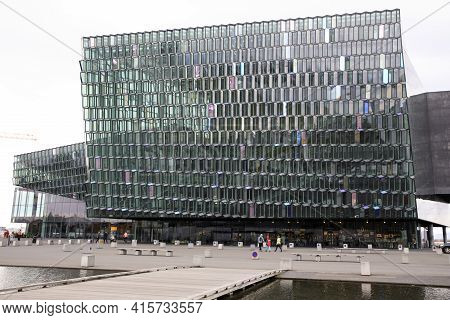 Reykjavik / Iceland - August 15, 2017: The Harpa Concert Hall And Conference Center, Reykjavik, Icel