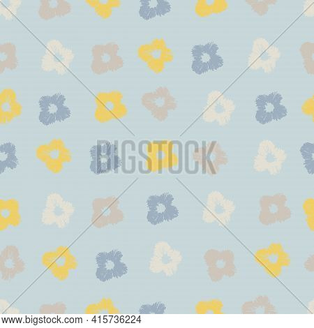 Seamless Pattern With Hand Drawn Viola Flowerheads For Surface Design And Other Design Projects