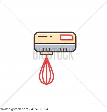 Mixer Bakery Design Mixing Food Illustration. Kitchen Electric Mixer Machine Vector Icon