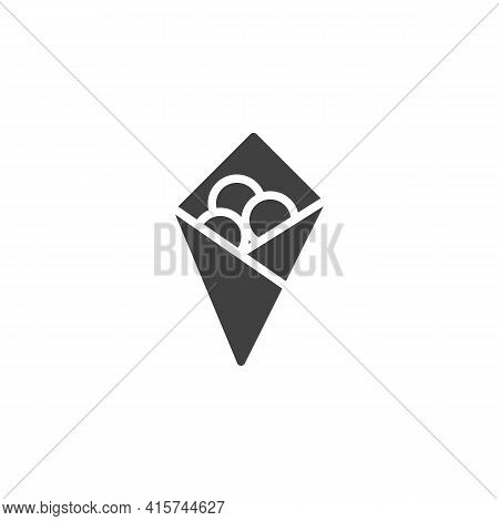 Fried Cheese Balls Vector Icon. Filled Flat Sign For Mobile Concept And Web Design. Crispy Cheese Ba