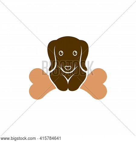 Bone Dog Logo Design Vector Illustration, Creative Dog Logo Design Concept Template, Symbols Icons