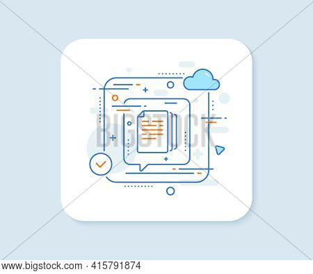 Copy Documents Line Icon. Abstract Vector Button. Doc File Duplicates Sign. Office Note Symbol. Copy