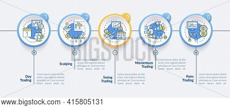 Trading Strategies Vector Infographic Template. Day, Momentum Trade Presentation Design Elements. Da