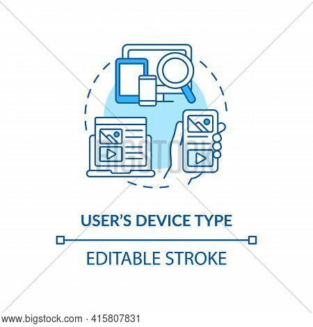 User Device Type Blue Concept Icon. Target Audience Analytics. Optimization For Technology. Smart Co