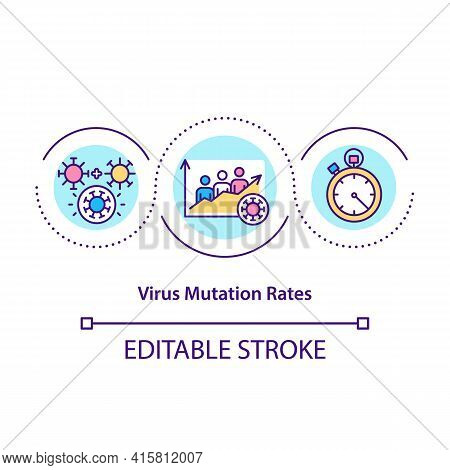 Virus Mutation Rates Concept Icon. Rna Virus Genomes Development Idea Thin Line Illustration. Enhanc