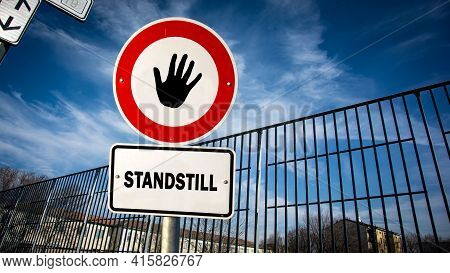 Street Sign The Direction Way To Improvement Versus Standstill