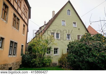 Rabbi Meir-gartchen, Garden Park Near White Tower Or Weisser Turm And Half-timbered House On Georgen