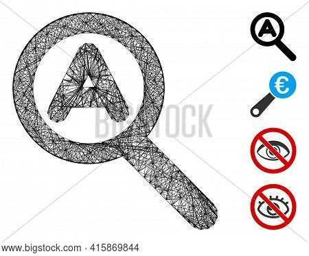 Vector Net Zoom Auto Scale. Geometric Linear Carcass Flat Net Generated With Zoom Auto Scale Icon, D