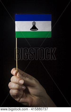 Hand With Small Flag Of State Of Lesotho