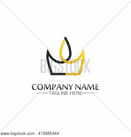 Crown Logo King Logo Queen Logo, Princess, Template Vector Icon Illustration Design Imperial, Royal,