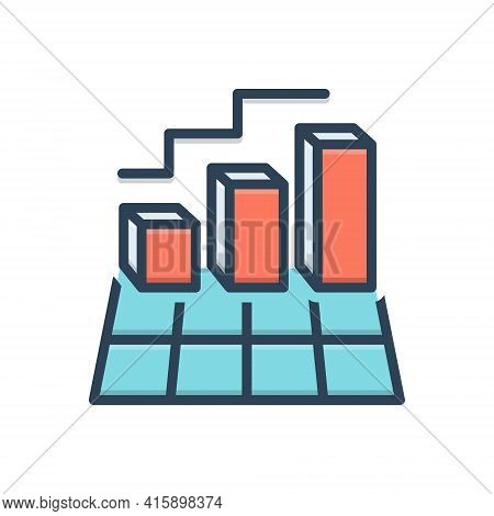 Color Illustration Icon For Chart Digram Graph Statistics Presentation