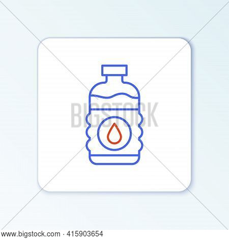 Line Bottle Of Water Icon Isolated On White Background. Soda Aqua Drink Sign. Colorful Outline Conce