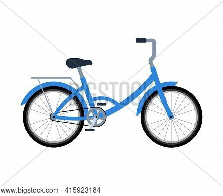 Bicycle With Luggage Rack. Delivery Bike. Vector Illustration In Flat Style On White Isolated Backgr