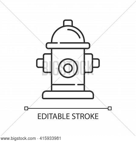 Fire Hydrant Linear Icon. Firefighters Department. Flame Extinguishing. Fire Safety. Thin Line Custo
