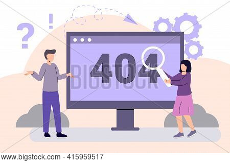 404 Error Page Not Found Concept Illustration Of People Using Laptops Having Problems With Website W