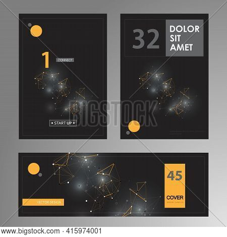 Abstract Advertising On Dark Background. Vector Design Template. Poster Design. Flat Style Vector De