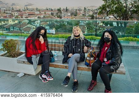 Antalya, Turkey - March 19, 2021: Antalya Covid Restrictions Implies Wearing Of Masks Is Mandatory A