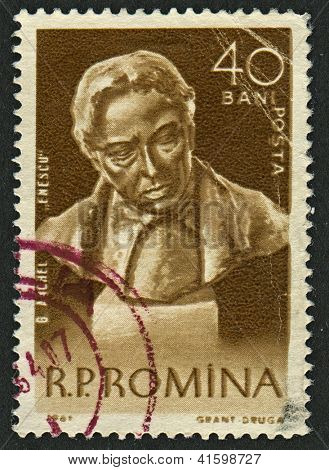 ROMANIA - CIRCA 1961 francobolli dedicata a George Enescu (1881-1955), compositore rumeno, violi