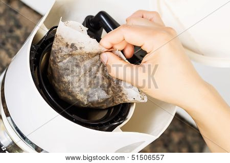 Removing Old Coffee Filter From Coffee Machine