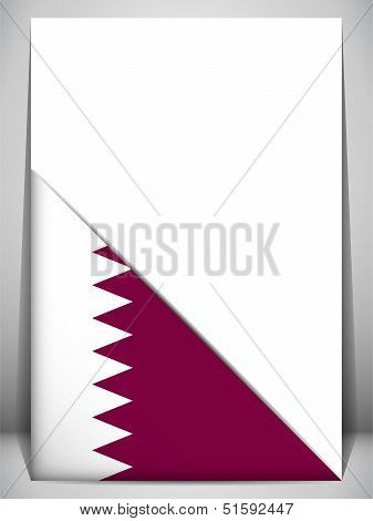 Qatar Country Flag Turning Page