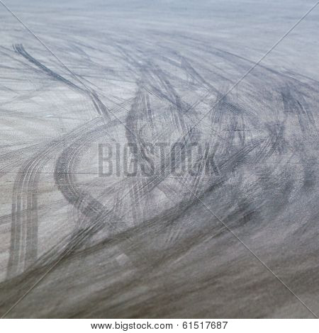 Tire Marks On Road Track