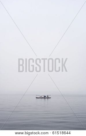 Tourist Boat On West Lake During Winter, Hangzhou, China