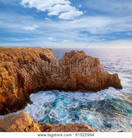 Menorca Punta Nati sunset in Ciutadella Balearic Islands at Mediterranean sea