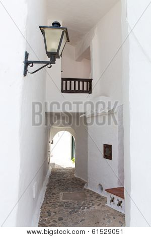 Binibequer Vell in Menorca Binibeca white village Sant Lluis at Balearic Islands