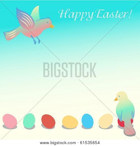 Easter illustration with birds