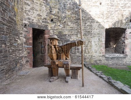 Wooden soldier at Conwy Castle, Wales