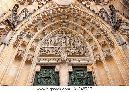 Detailed View Of Portal Of Cathedral Of St. Vitus (prague, Czech Republic)