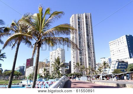 Commercial And Residential Buildings On Beach Front