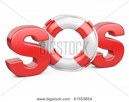 Sos Symbol With Lifebelt
