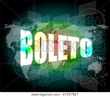 Backgrounds Touch Screen With Boleto Word