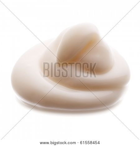 Mayonnaise swirl  isolated on white background cutout